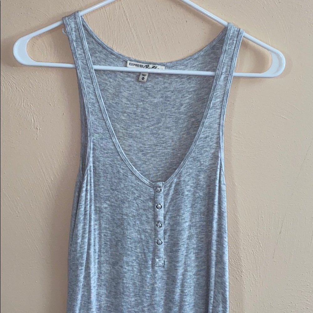Express Gray Button Front Tank - image 1